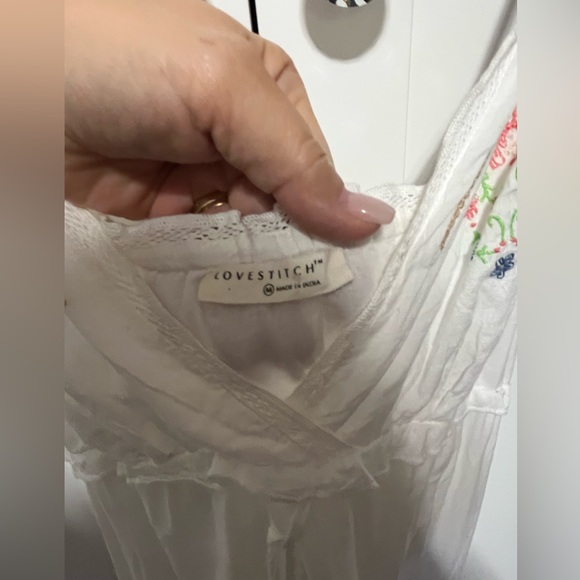 Love Stitch Maxi Dress size Medium LN cotton lined - Picture 4 of 5